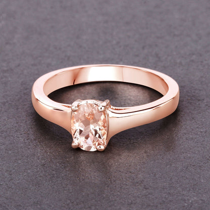 0.70 Carat Genuine Morganite .925 Sterling Silver Ring Bids.com