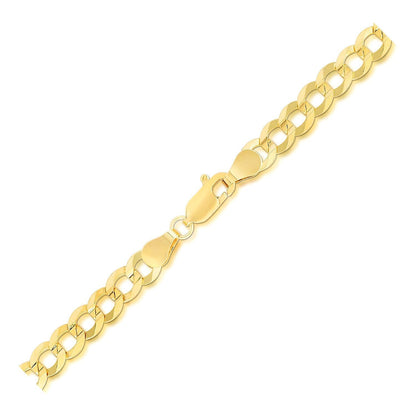 5.7mm 14k Yellow Gold Solid Curb Bracelet Bids.com