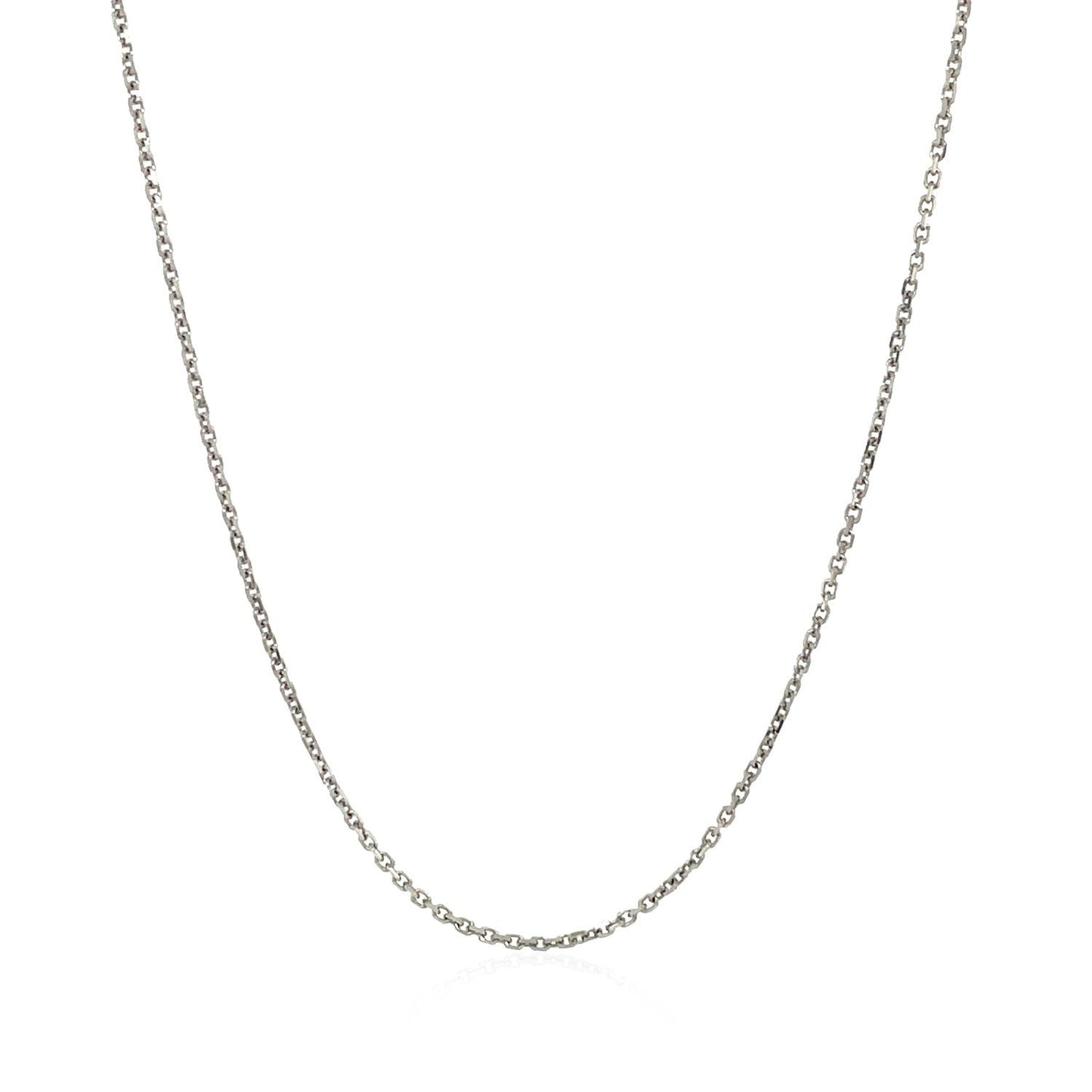 18k White Gold Cable Chain 1.1mm Bids.com