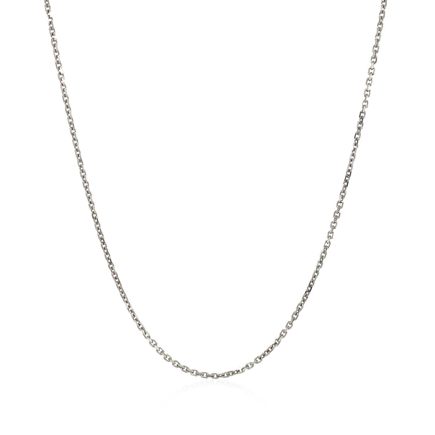 18k White Gold Cable Chain 1.1mm Bids.com