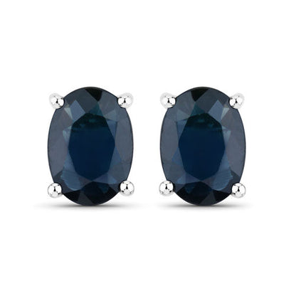 1.90 Carat Genuine Blue Sapphire 10K White Gold Earrings Bids.com