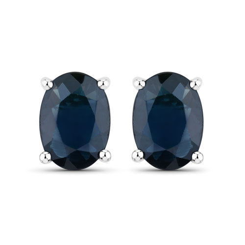 1.90 Carat Genuine Blue Sapphire 10K White Gold Earrings Bids.com