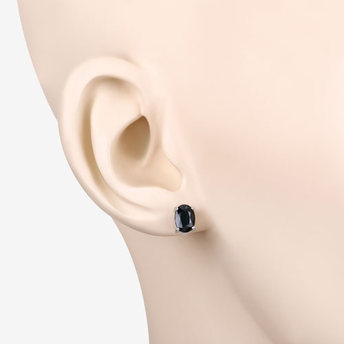 1.90 Carat Genuine Blue Sapphire 10K White Gold Earrings Bids.com