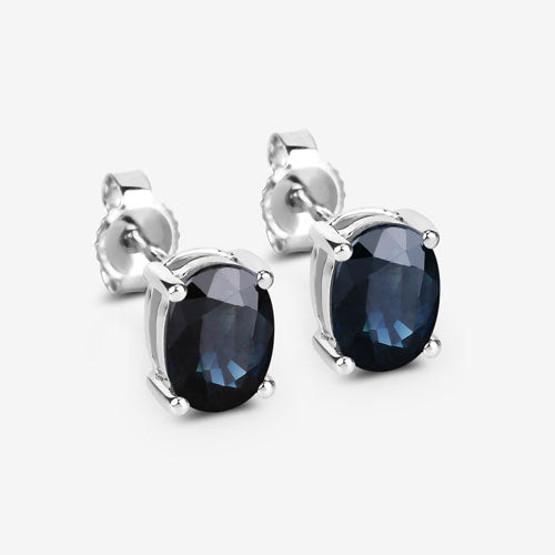 1.90 Carat Genuine Blue Sapphire 10K White Gold Earrings Bids.com
