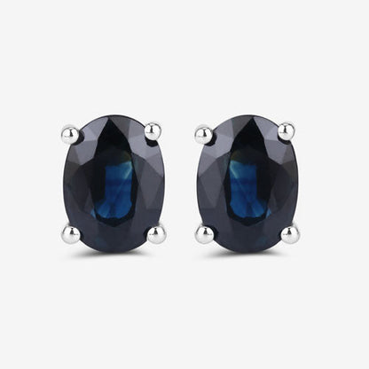 1.90 Carat Genuine Blue Sapphire 10K White Gold Earrings Bids.com