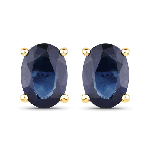 1.90 Carat Genuine Blue Sapphire 10K Yellow Gold Earrings Bids.com