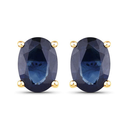1.90 Carat Genuine Blue Sapphire 10K Yellow Gold Earrings Bids.com