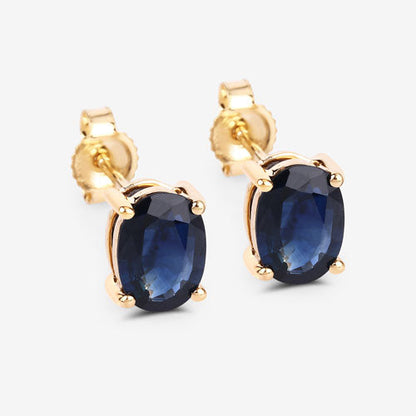 1.90 Carat Genuine Blue Sapphire 10K Yellow Gold Earrings Bids.com