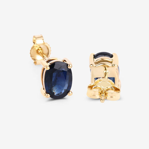 1.90 Carat Genuine Blue Sapphire 10K Yellow Gold Earrings Bids.com
