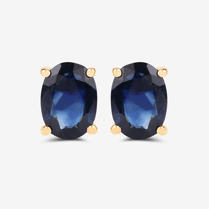 1.90 Carat Genuine Blue Sapphire 10K Yellow Gold Earrings Bids.com