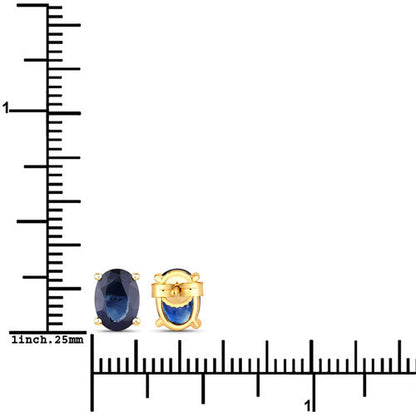 1.90 Carat Genuine Blue Sapphire 10K Yellow Gold Earrings Bids.com