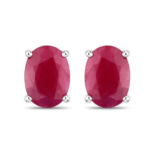 1.70 Carat Genuine Ruby 10K White Gold Earrings Bids.com