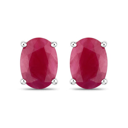 1.70 Carat Genuine Ruby 10K White Gold Earrings Bids.com