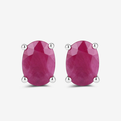 1.70 Carat Genuine Ruby 10K White Gold Earrings Bids.com