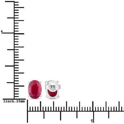 1.70 Carat Genuine Ruby 10K White Gold Earrings Bids.com