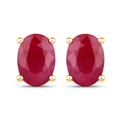 1.70 Carat Genuine Ruby 10K Yellow Gold Earrings Bids.com