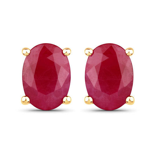 1.70 Carat Genuine Ruby 10K Yellow Gold Earrings Bids.com