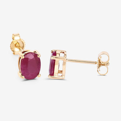 1.70 Carat Genuine Ruby 10K Yellow Gold Earrings Bids.com