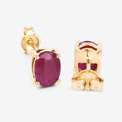 1.70 Carat Genuine Ruby 10K Yellow Gold Earrings Bids.com