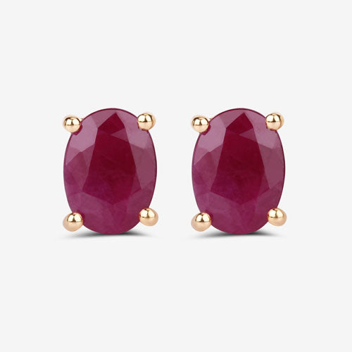 1.70 Carat Genuine Ruby 10K Yellow Gold Earrings Bids.com