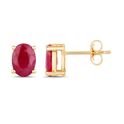 1.70 Carat Genuine Ruby 10K Yellow Gold Earrings Bids.com
