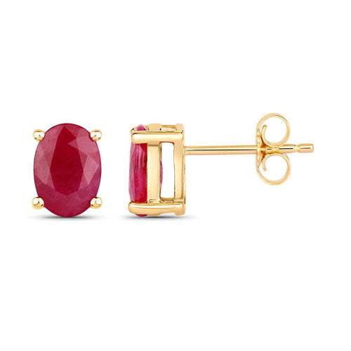 1.70 Carat Genuine Ruby 10K Yellow Gold Earrings Bids.com