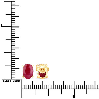 1.70 Carat Genuine Ruby 10K Yellow Gold Earrings Bids.com