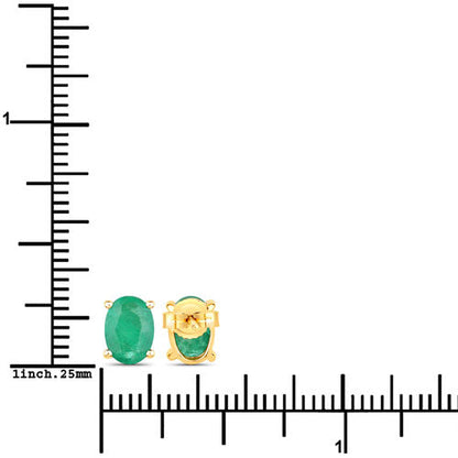 1.44 Carat Genuine Zambian Emerald 10K Yellow Gold Earrings Bids.com