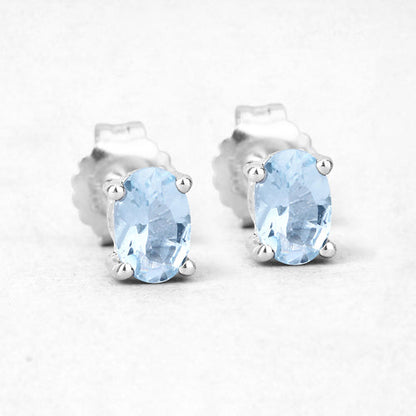 0.72 Carat Genuine Aquamarine .925 Sterling Silver Earrings Bids.com