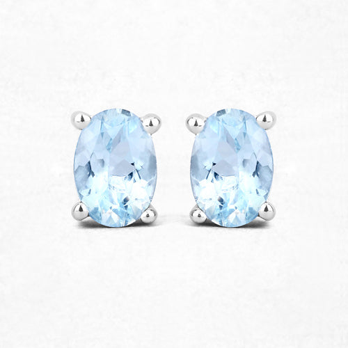 0.72 Carat Genuine Aquamarine .925 Sterling Silver Earrings Bids.com