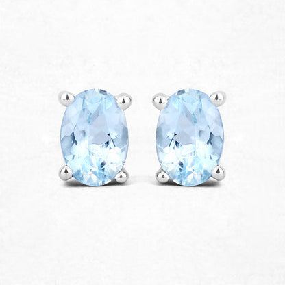 0.72 Carat Genuine Aquamarine .925 Sterling Silver Earrings Bids.com