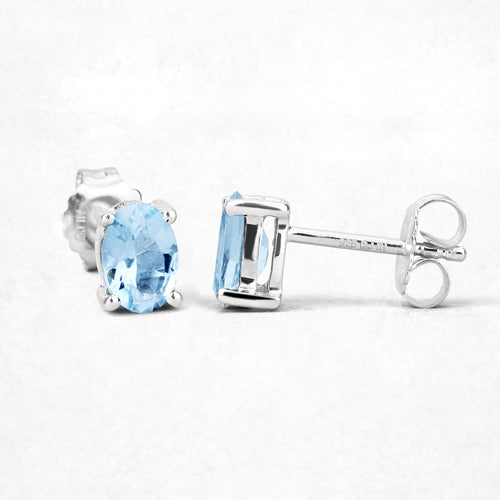 0.72 Carat Genuine Aquamarine .925 Sterling Silver Earrings Bids.com