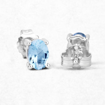 0.72 Carat Genuine Aquamarine .925 Sterling Silver Earrings Bids.com
