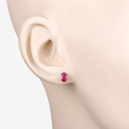 1.04 Carat Genuine Ruby 10K Yellow Gold Earrings Bids.com