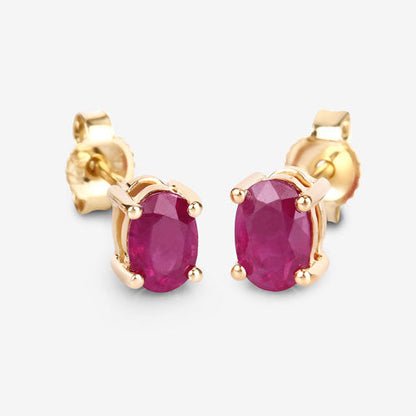 1.04 Carat Genuine Ruby 10K Yellow Gold Earrings Bids.com