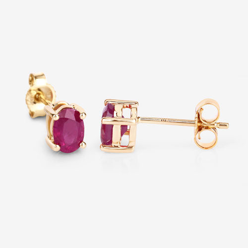 1.04 Carat Genuine Ruby 10K Yellow Gold Earrings Bids.com