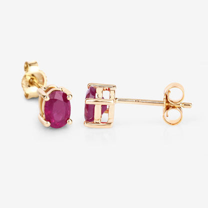 1.04 Carat Genuine Ruby 10K Yellow Gold Earrings Bids.com