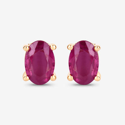 1.04 Carat Genuine Ruby 10K Yellow Gold Earrings Bids.com