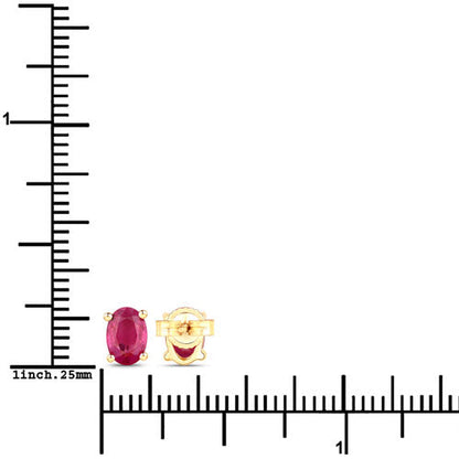 1.04 Carat Genuine Ruby 10K Yellow Gold Earrings Bids.com