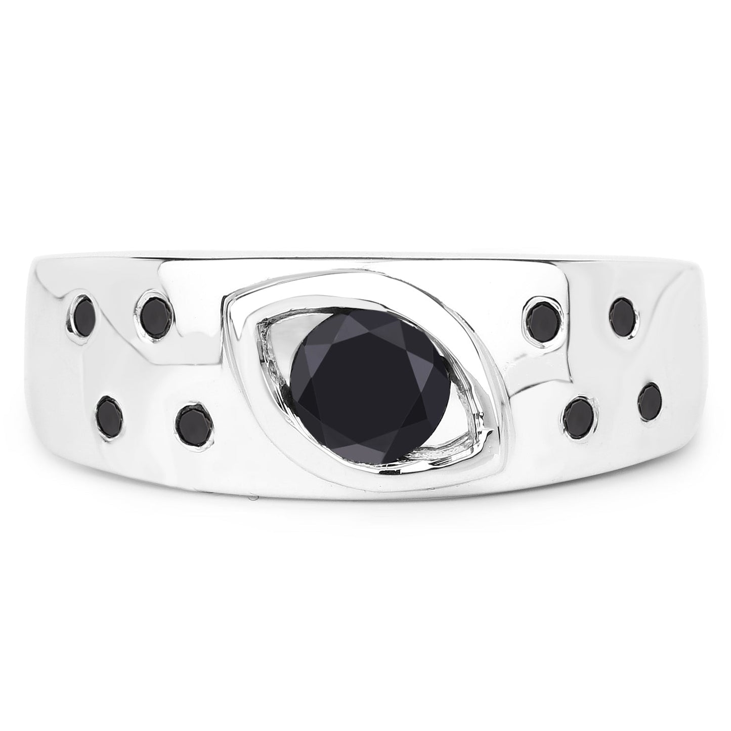 0.59 Carat Genuine Black Diamond .925 Sterling Silver Ring Bids.com
