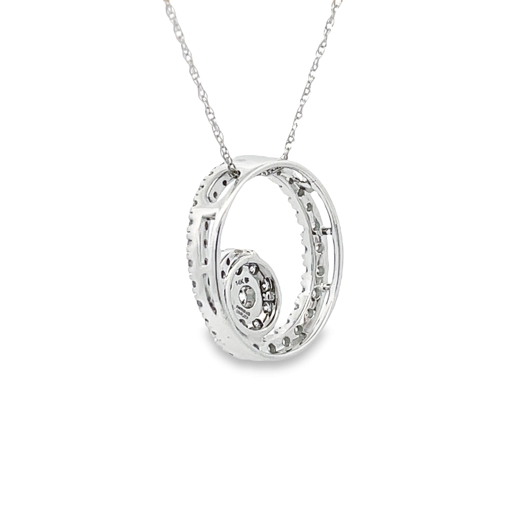 .50ct Diamond Circle of Love Pendant 14KT White Gold Bids.com