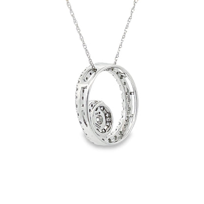 .50ct Diamond Circle of Love Pendant 14KT White Gold Bids.com