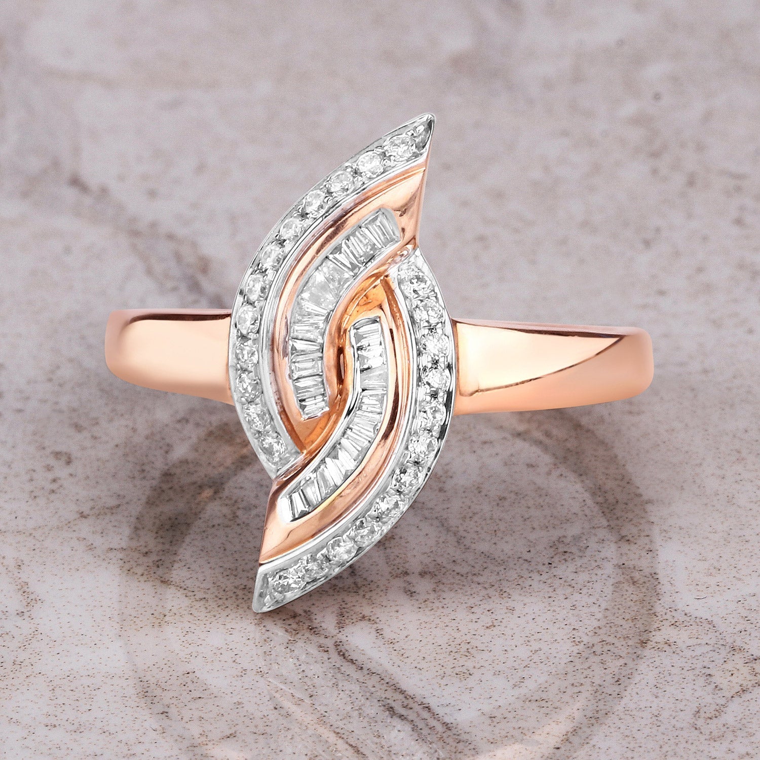 0.29 Carat Genuine White Diamond 14K Rose Gold Ring (E-F Color, SI1-SI2 Clarity) Bids.com