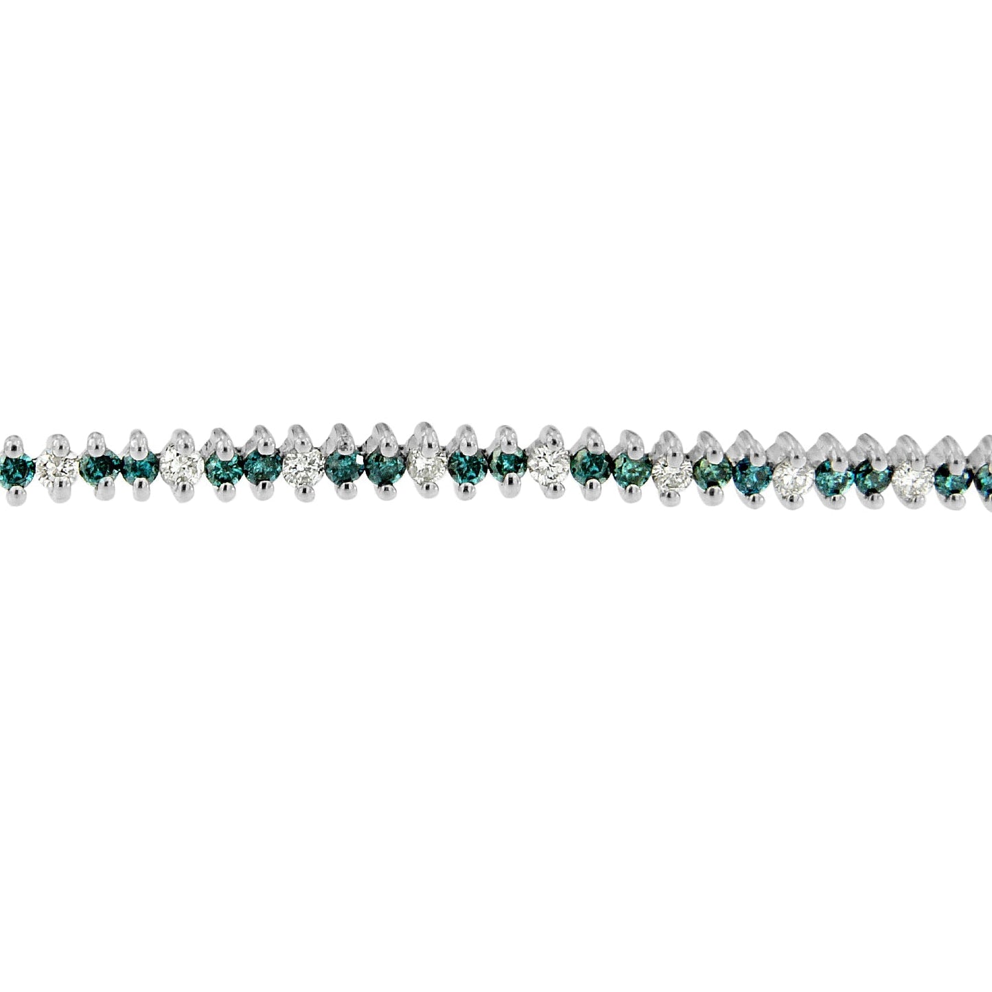 14K White Gold Round-Cut white and Blue Diamond Fashion Bracelet (3.70 cttw, H-I Color, SI1-SI2 Clarity) Bids.com