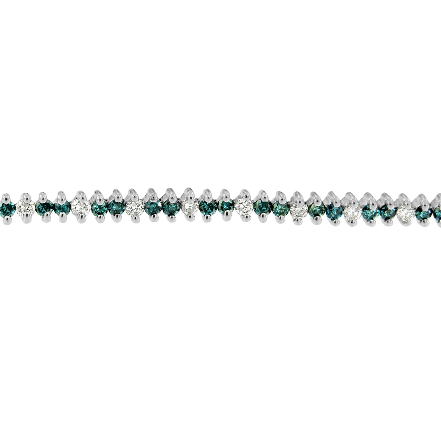 14K White Gold Round-Cut white and Blue Diamond Fashion Bracelet (3.70 cttw, H-I Color, SI1-SI2 Clarity) Bids.com