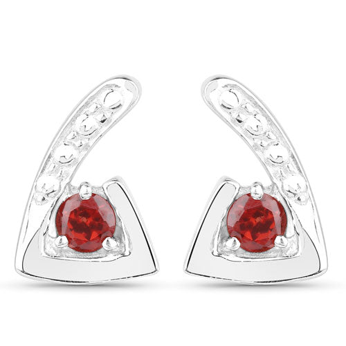 0.44 Carat Genuine Garnet .925 Sterling Silver Earrings Bids.com