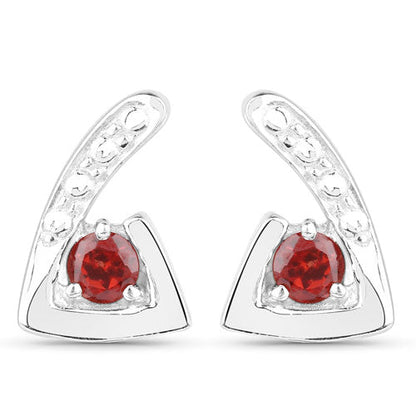 0.44 Carat Genuine Garnet .925 Sterling Silver Earrings Bids.com