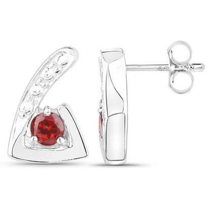 0.44 Carat Genuine Garnet .925 Sterling Silver Earrings Bids.com