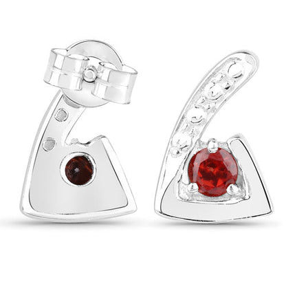 0.44 Carat Genuine Garnet .925 Sterling Silver Earrings Bids.com
