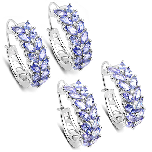 3.92 Carat Genuine Tanzanite .925 Sterling Silver Earrings Bids.com
